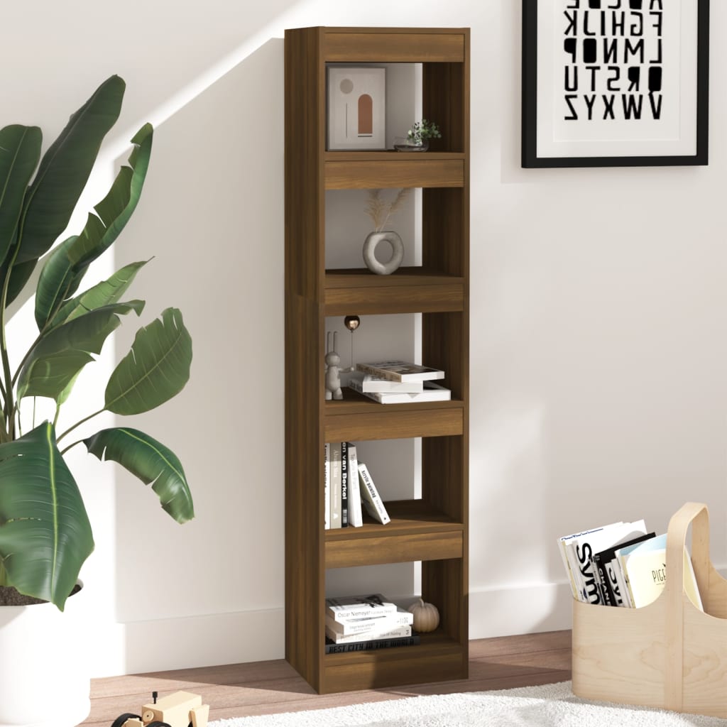 vidaXL Bücherregal/Raumteiler Braun Eichen-Optik 40x30x166 cm
