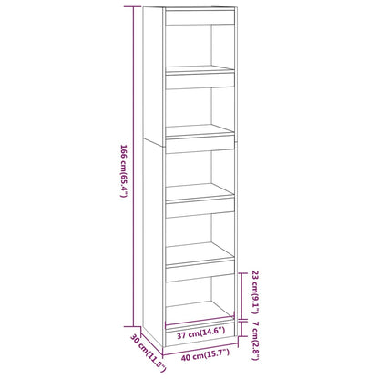 vidaXL Bücherregal/Raumteiler Braun Eichen-Optik 40x30x166 cm