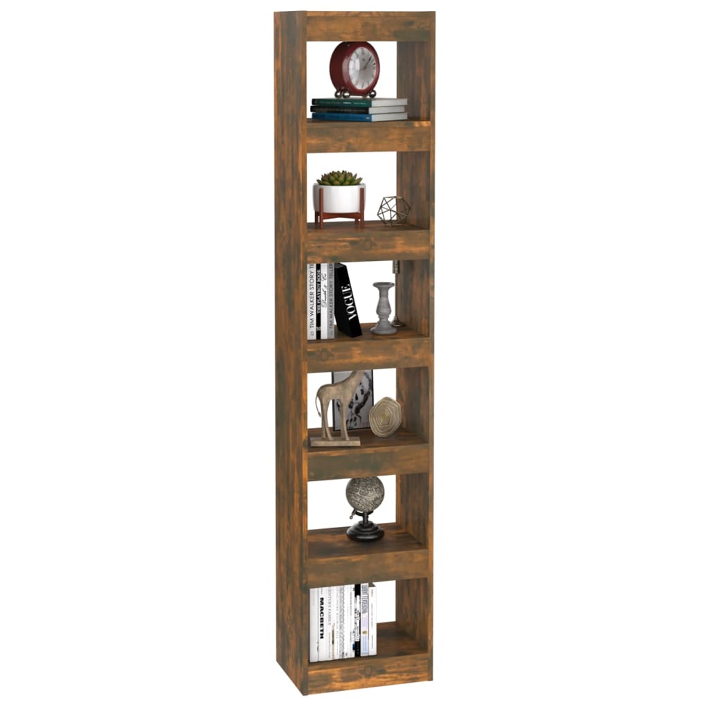 vidaXL Bücherregal/Raumteiler Räuchereiche 40x30x198 cm