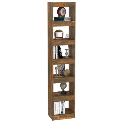 vidaXL Bücherregal/Raumteiler Räuchereiche 40x30x198 cm