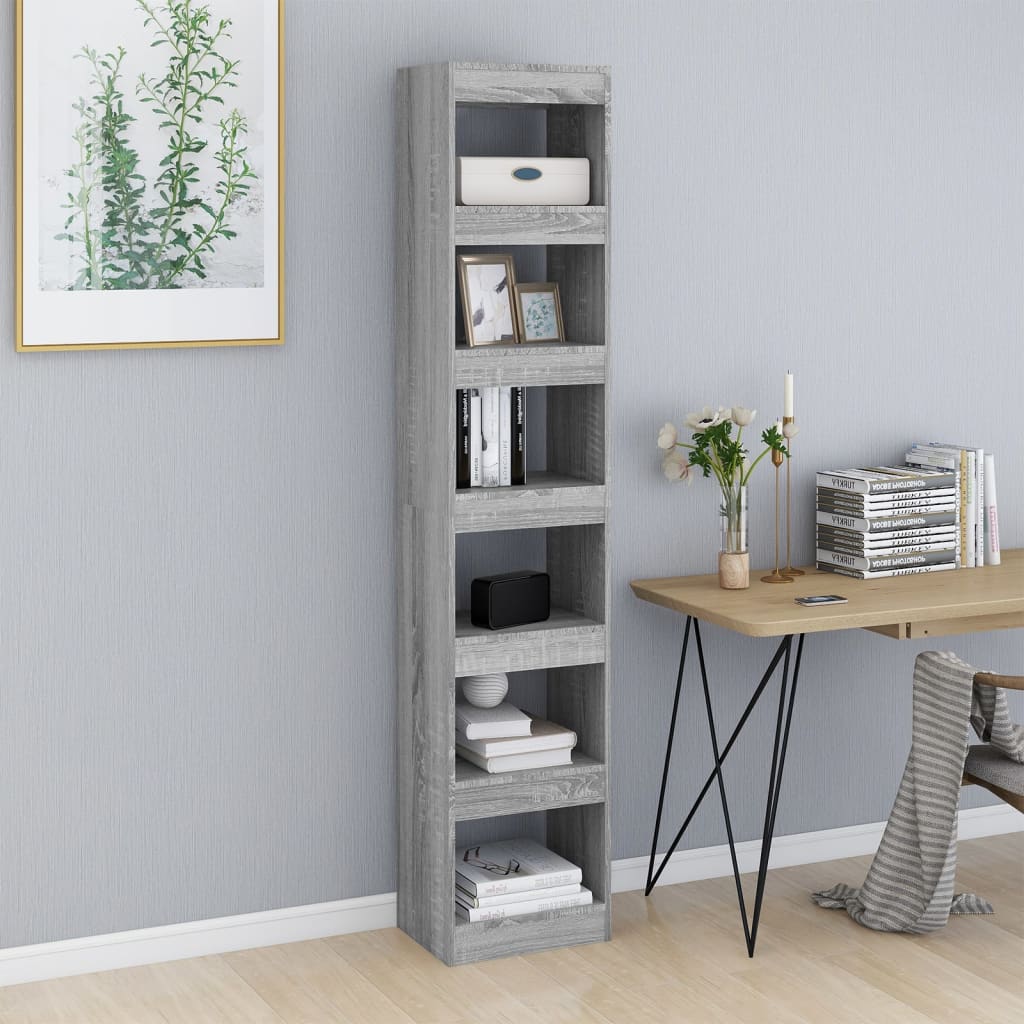 vidaXL Bücherregal/Raumteiler Grau Sonoma 40x30x198 cm