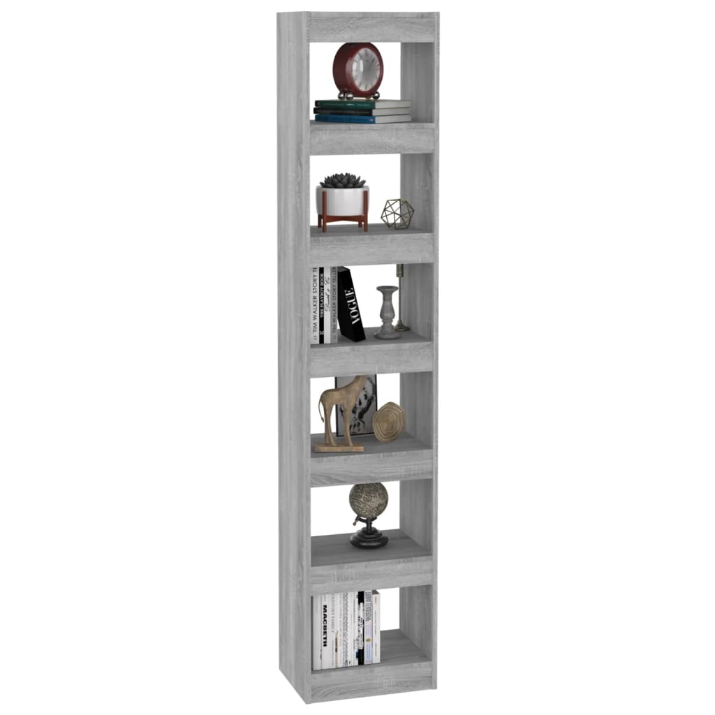 vidaXL Bücherregal/Raumteiler Grau Sonoma 40x30x198 cm