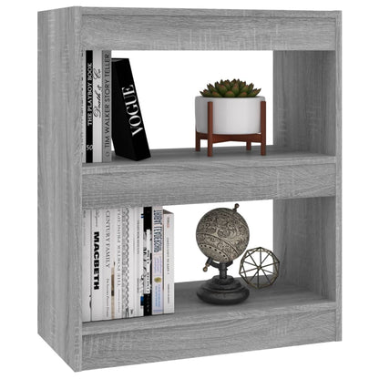 vidaXL Bücherregal/Raumteiler Grau Sonoma 60x30x72 cm