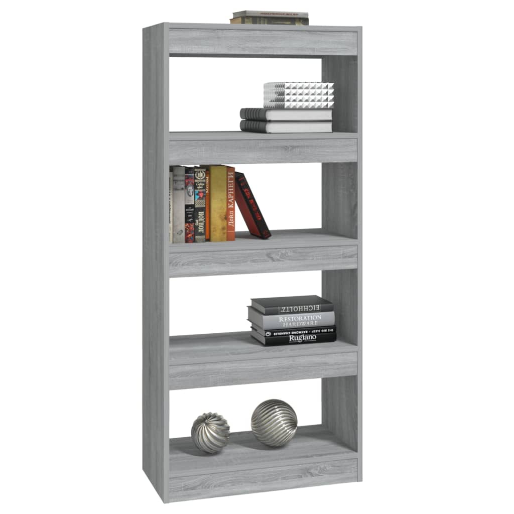 vidaXL Bibliothèque/Meuble de séparation Gris Sonoma 60x30x135 cm Bois d'ingénierie