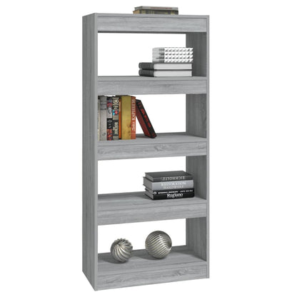 vidaXL Bibliothèque/Meuble de séparation Gris Sonoma 60x30x135 cm Bois d'ingénierie