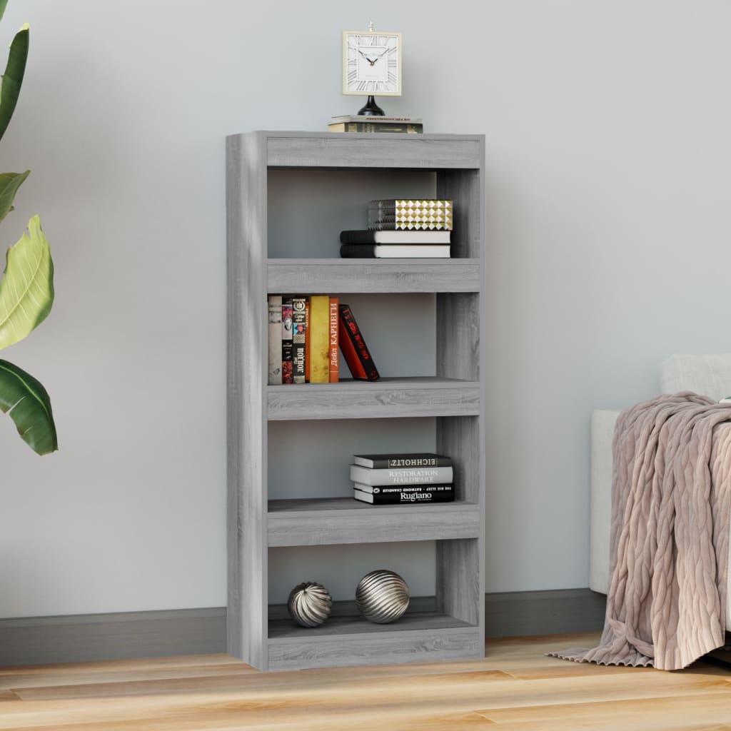 vidaXL Bibliothèque/Meuble de séparation Gris Sonoma 60x30x135 cm Bois d'ingénierie