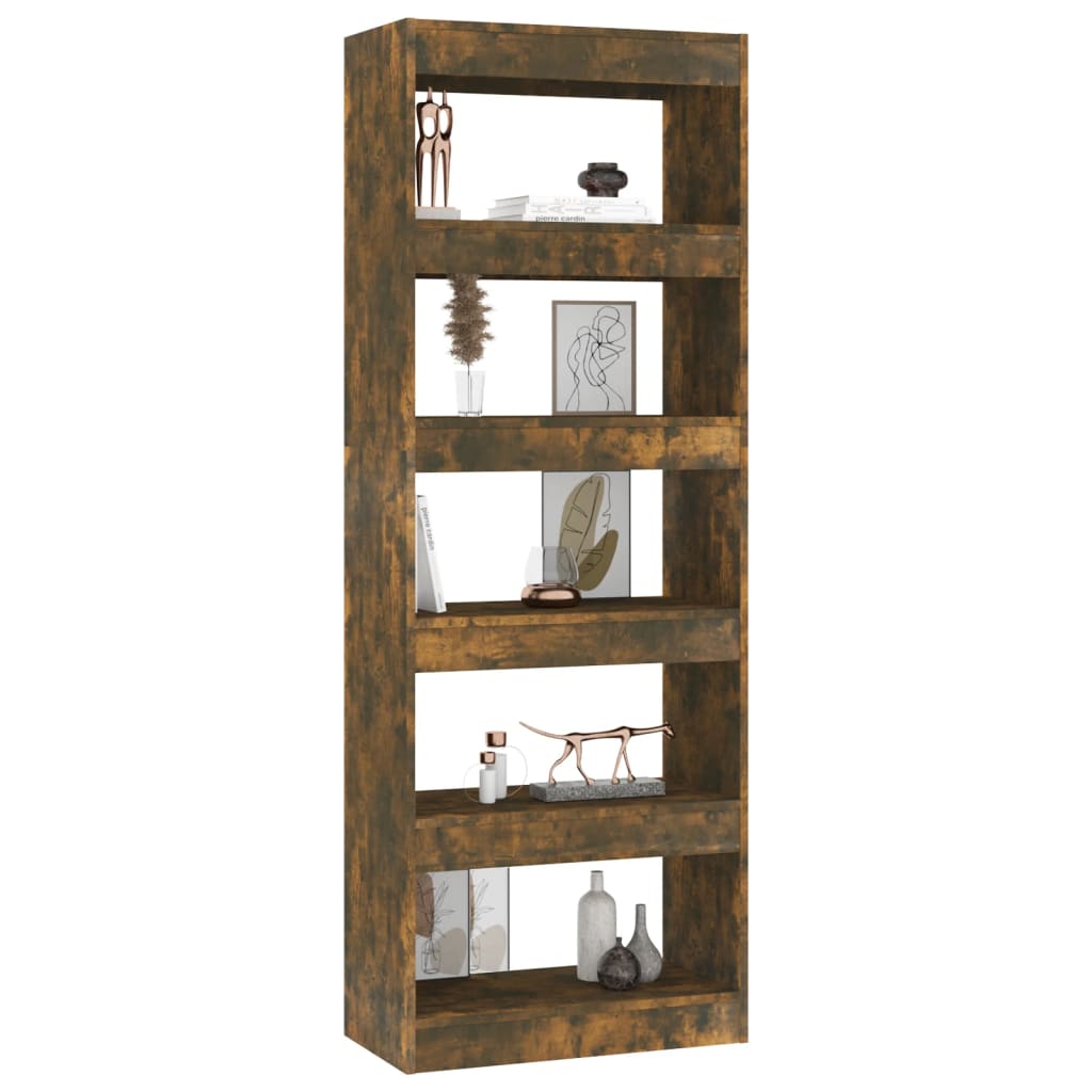 vidaXL Bibliothèque/Séparateur de pièce Chêne fumé 60x30x135 cm Bois d'ingénierie