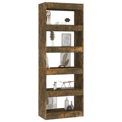 vidaXL Bibliothèque/Séparateur de pièce Chêne fumé 60x30x135 cm Bois d'ingénierie
