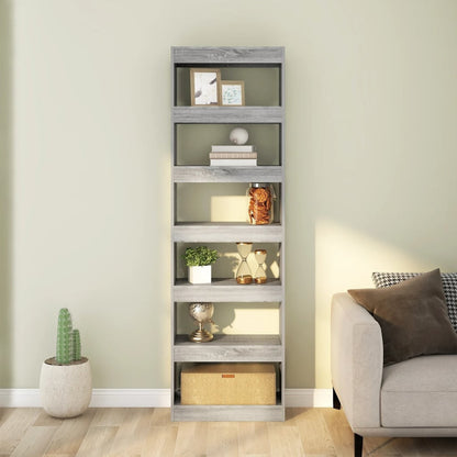 vidaXL Bücherregal/Raumteiler Grau Sonoma 60x30x198 cm