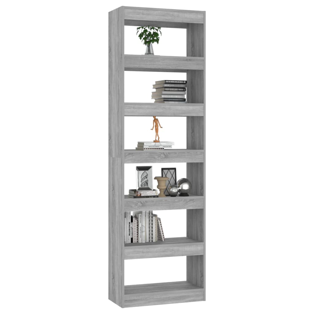 vidaXL Bücherregal/Raumteiler Grau Sonoma 60x30x198 cm