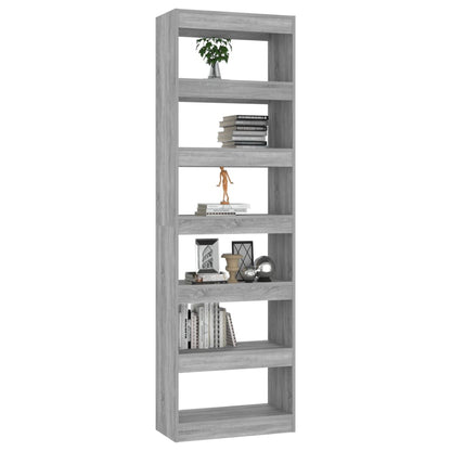 vidaXL Bücherregal/Raumteiler Grau Sonoma 60x30x198 cm