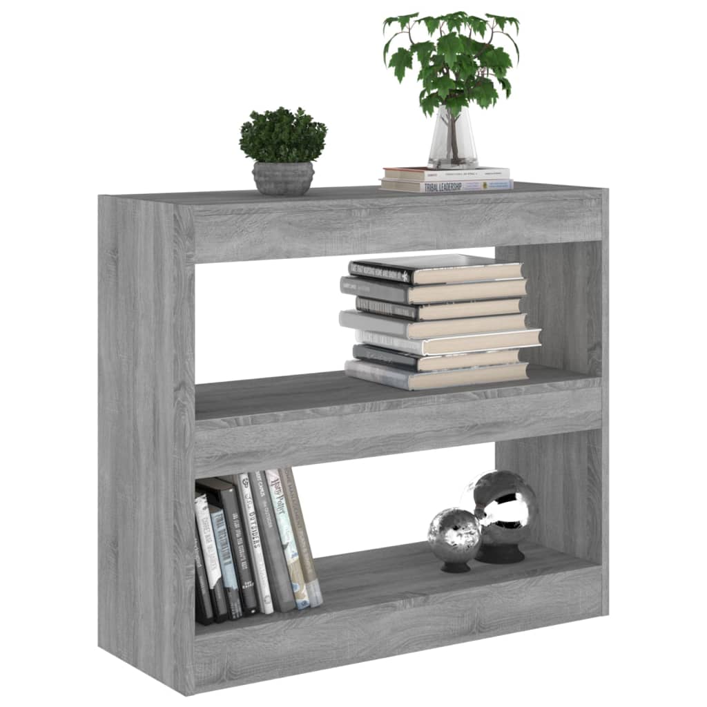 vidaXL Étagère à Livres/Séparateur de Pièce Gris Sonoma 80x30x72 cm