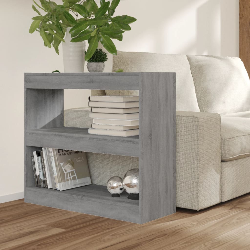 vidaXL Étagère à Livres/Séparateur de Pièce Gris Sonoma 80x30x72 cm