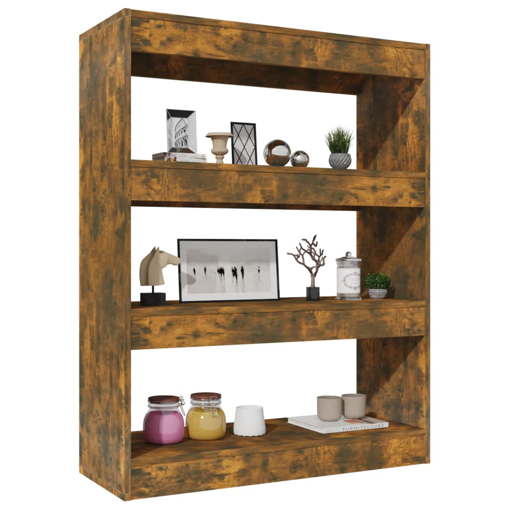 vidaXL Étagère/Séparateur de pièce Chêne fumé 80x30x103 cm Bois d'ingénierie