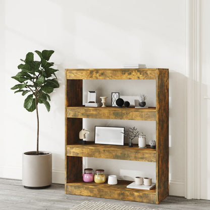 vidaXL Étagère/Séparateur de pièce Chêne fumé 80x30x103 cm Bois d'ingénierie
