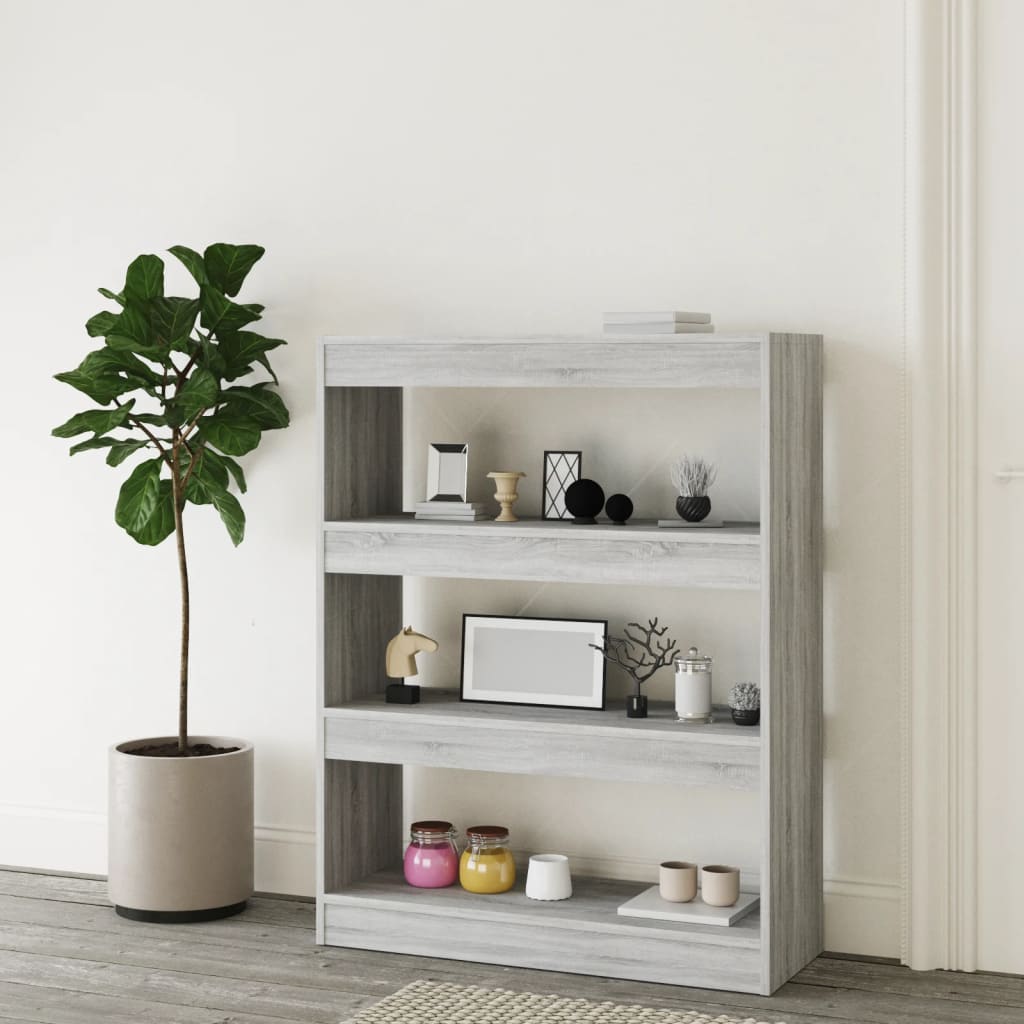 vidaXL Bibliothèque/Séparateur de pièce gris Sonoma 80x30x103 cm Bois d'ingénierie