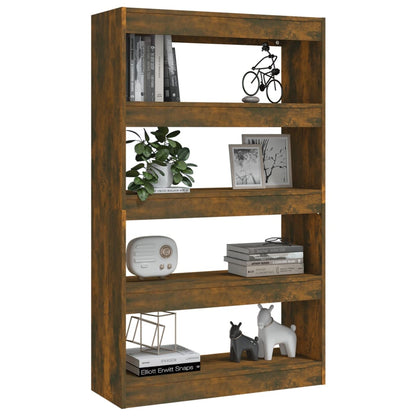 vidaXL Bücherregal/Raumteiler Räuchereiche 80x30x135 cm Holzwerkstoff