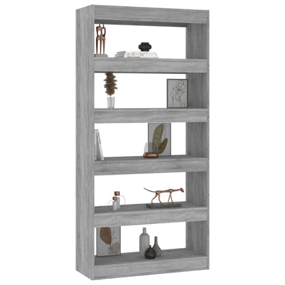 vidaXL Bücherregal/Raumteiler Grau Sonoma 80x30x166 cm Holzwerkstoff