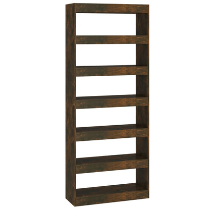 vidaXL Bücherregal/Raumteiler Räuchereiche 80x30x198 cm Holzwerkstoff