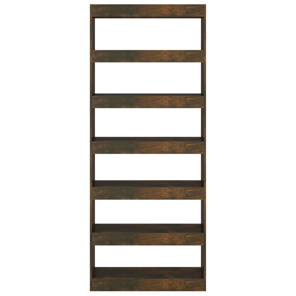 vidaXL Bücherregal/Raumteiler Räuchereiche 80x30x198 cm Holzwerkstoff