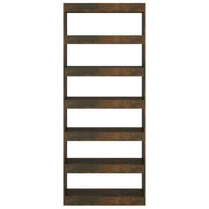 vidaXL Bücherregal/Raumteiler Räuchereiche 80x30x198 cm Holzwerkstoff