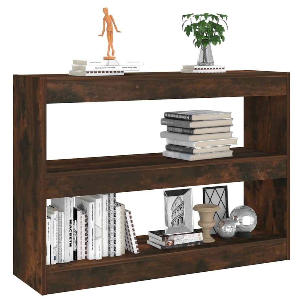 vidaXL Bücherregal/Raumteiler Räuchereiche 100x30x72 cm