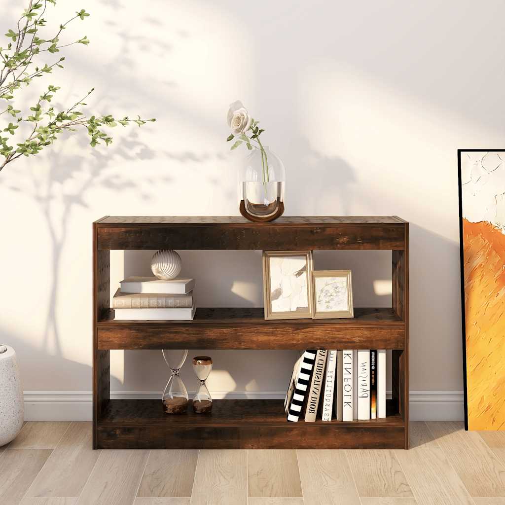 vidaXL Bücherregal/Raumteiler Räuchereiche 100x30x72 cm