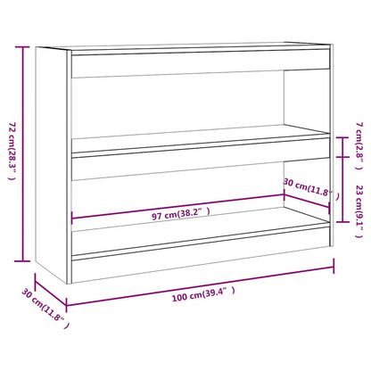 vidaXL Bücherregal/Raumteiler Räuchereiche 100x30x72 cm