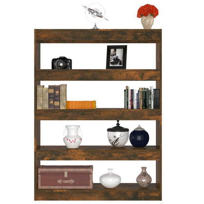 vidaXL Bücherregal/Raumteiler Räuchereiche 100x30x135 cm