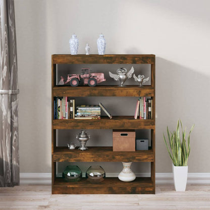 vidaXL Bücherregal/Raumteiler Räuchereiche 100x30x135 cm