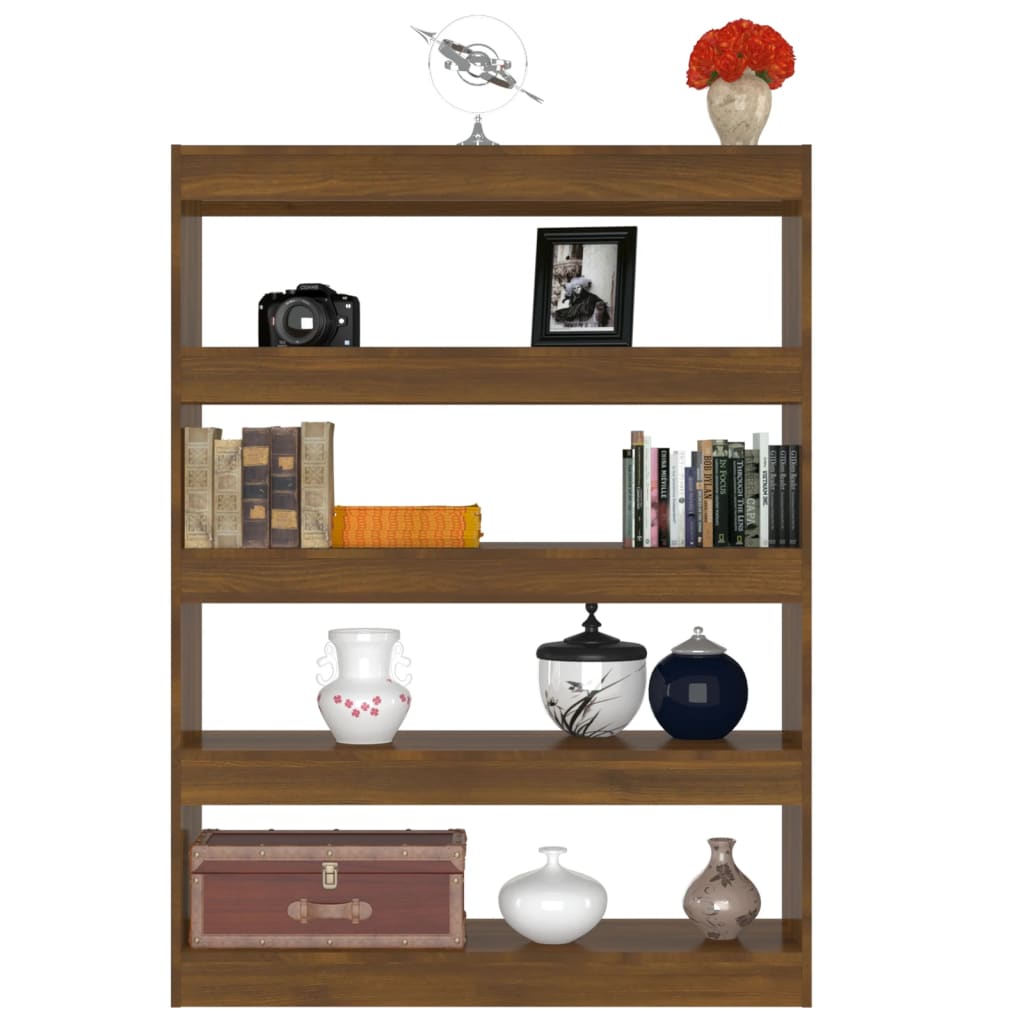 vidaXL Bücherregal/Raumteiler Braun Eichen-Optik 100x30x135 cm
