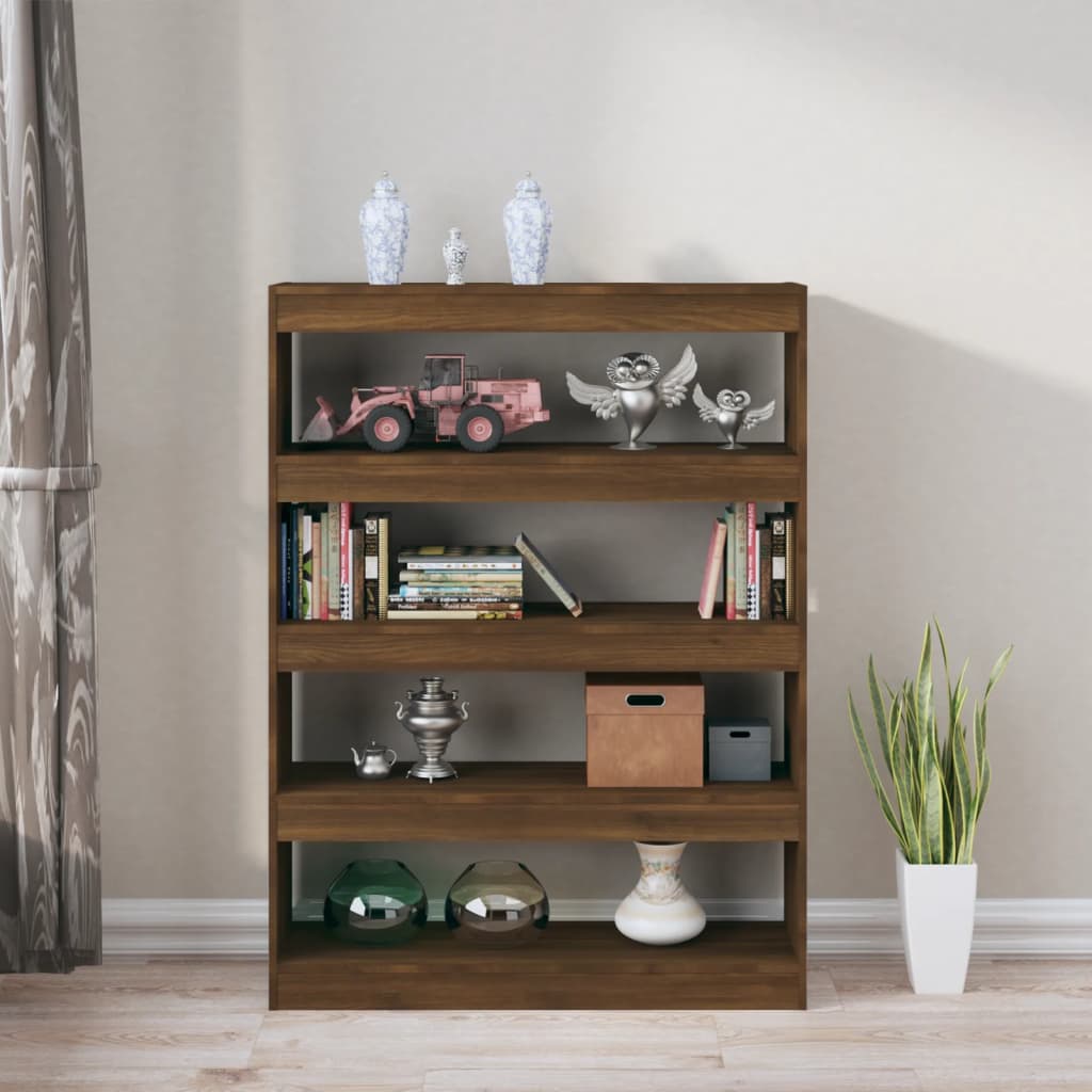 vidaXL Bücherregal/Raumteiler Braun Eichen-Optik 100x30x135 cm