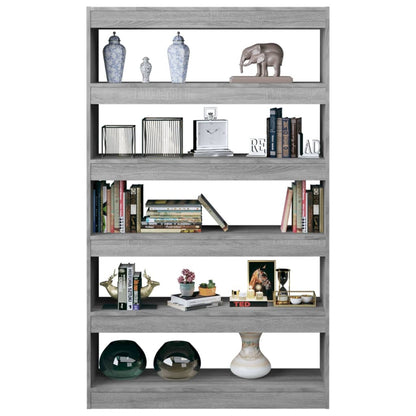 vidaXL Bücherregal/Raumteiler Grau Sonoma 100x30x166 cm