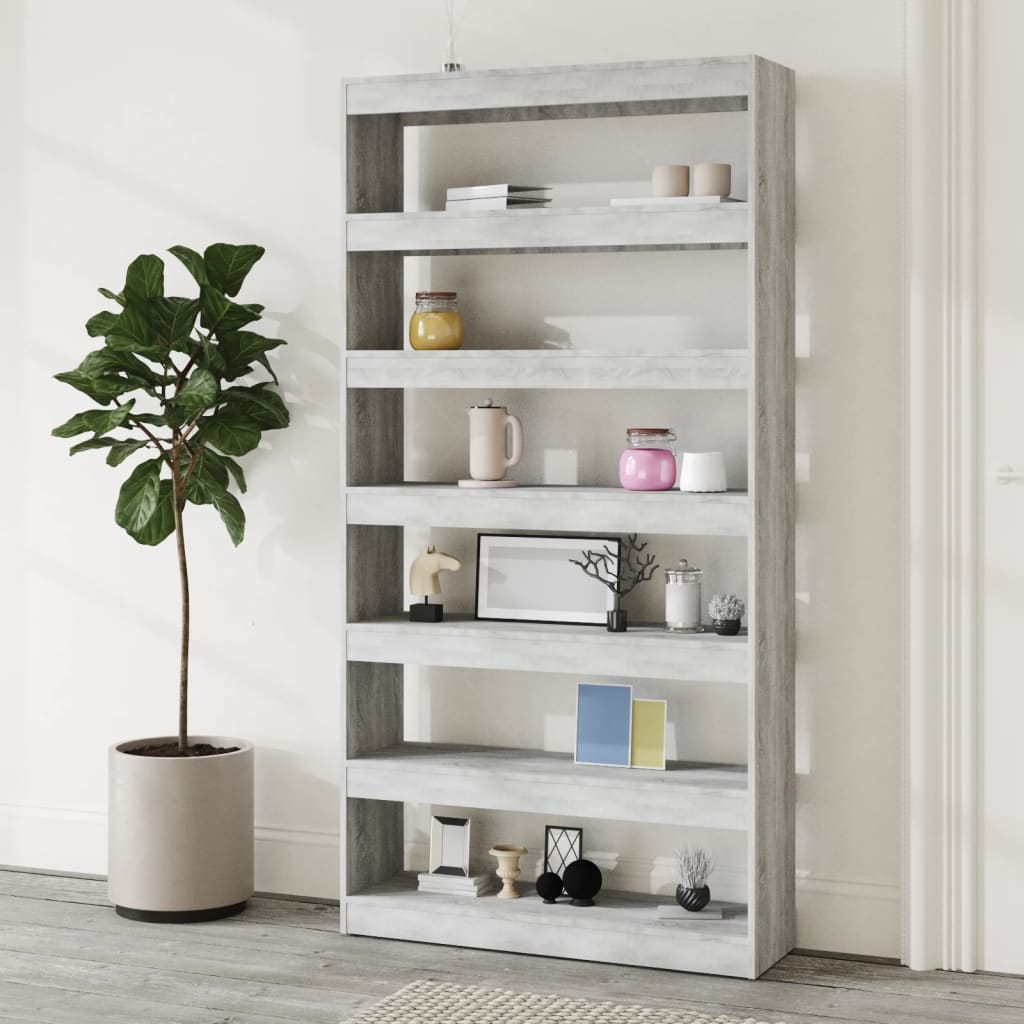 vidaXL Étagère à livres/séparateur de pièce Gris Sonoma 100x30x198 cm Aggloméré