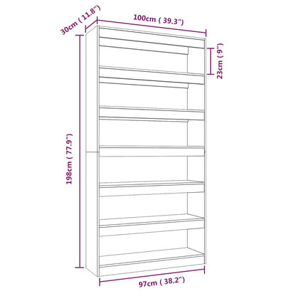 vidaXL Étagère à livres/séparateur de pièce Gris Sonoma 100x30x198 cm Aggloméré
