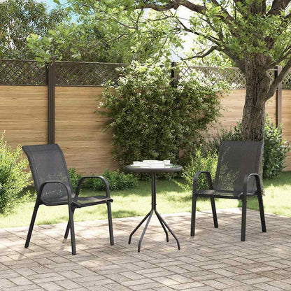 vidaXL Stapelbare Gartenstühle 2 Stk. Schwarz Textilene