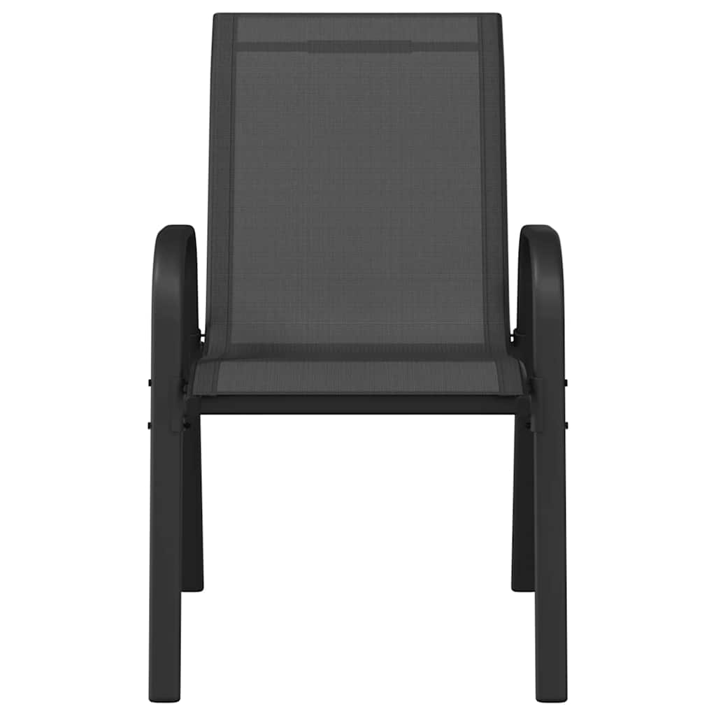 vidaXL Stapelbare Gartenstühle 2 Stk. Schwarz Textilene