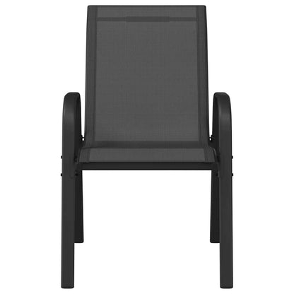 vidaXL Stapelbare Gartenstühle 2 Stk. Schwarz Textilene