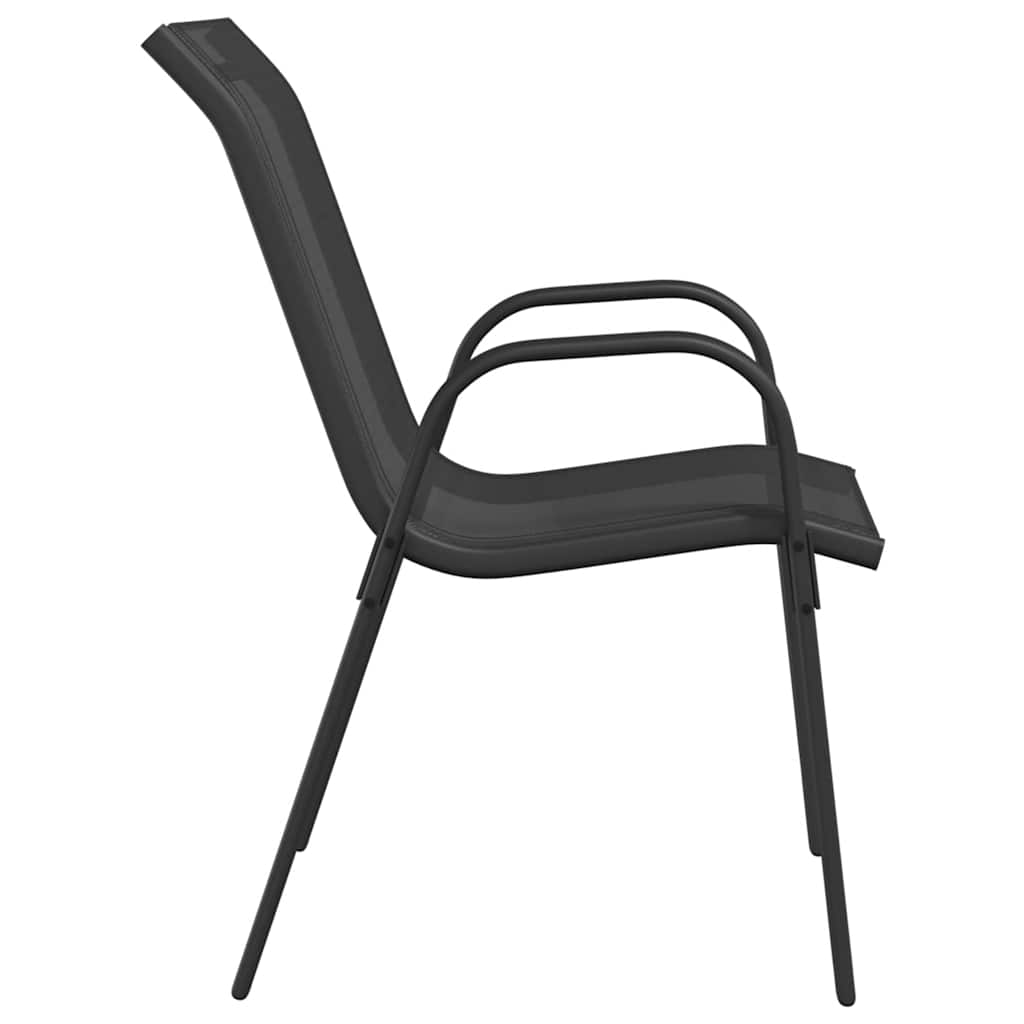 vidaXL Stapelbare Gartenstühle 2 Stk. Schwarz Textilene