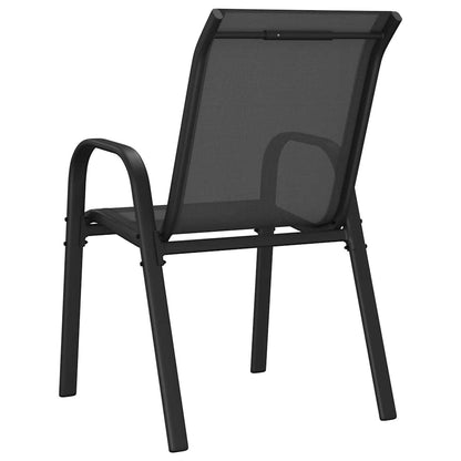 vidaXL Stapelbare Gartenstühle 2 Stk. Schwarz Textilene