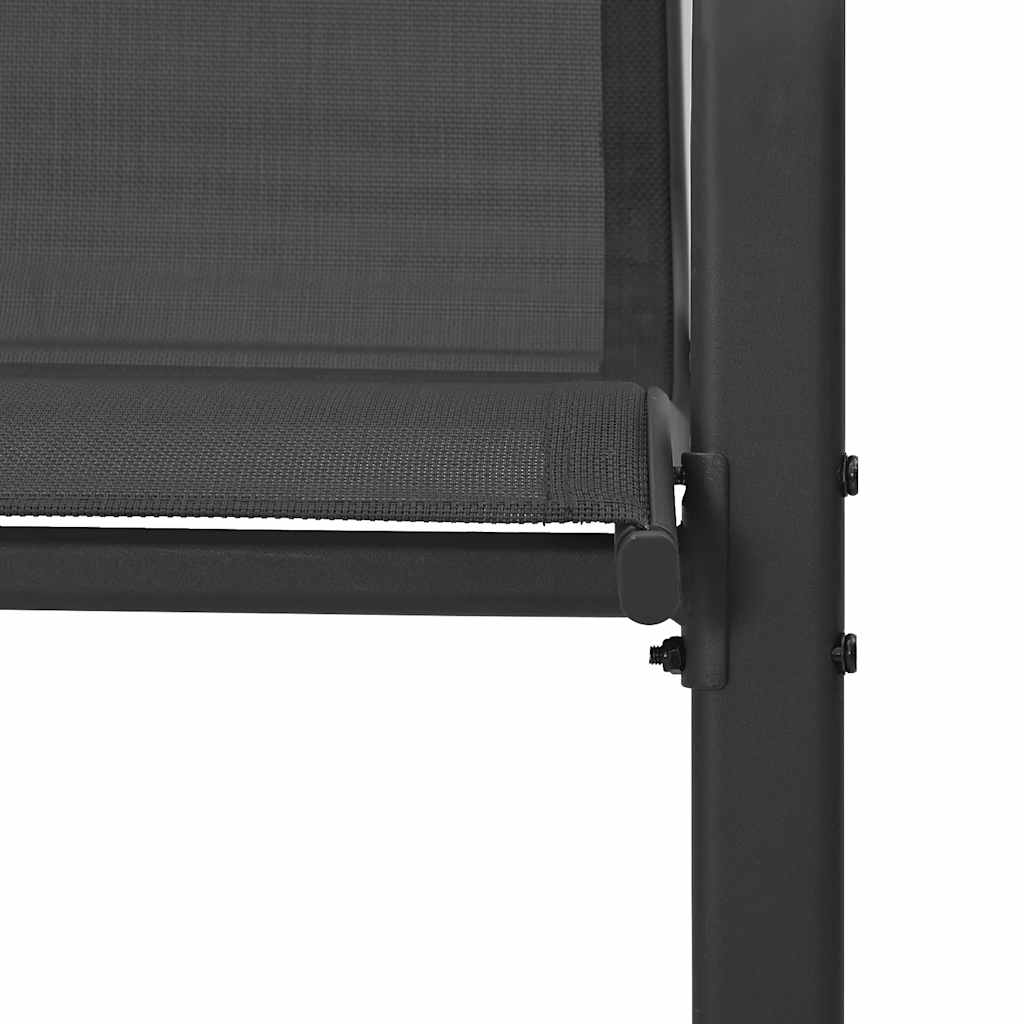 vidaXL Stapelbare Gartenstühle 2 Stk. Schwarz Textilene
