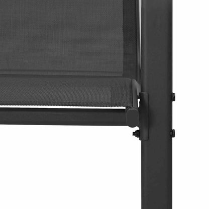 vidaXL Stapelbare Gartenstühle 2 Stk. Schwarz Textilene