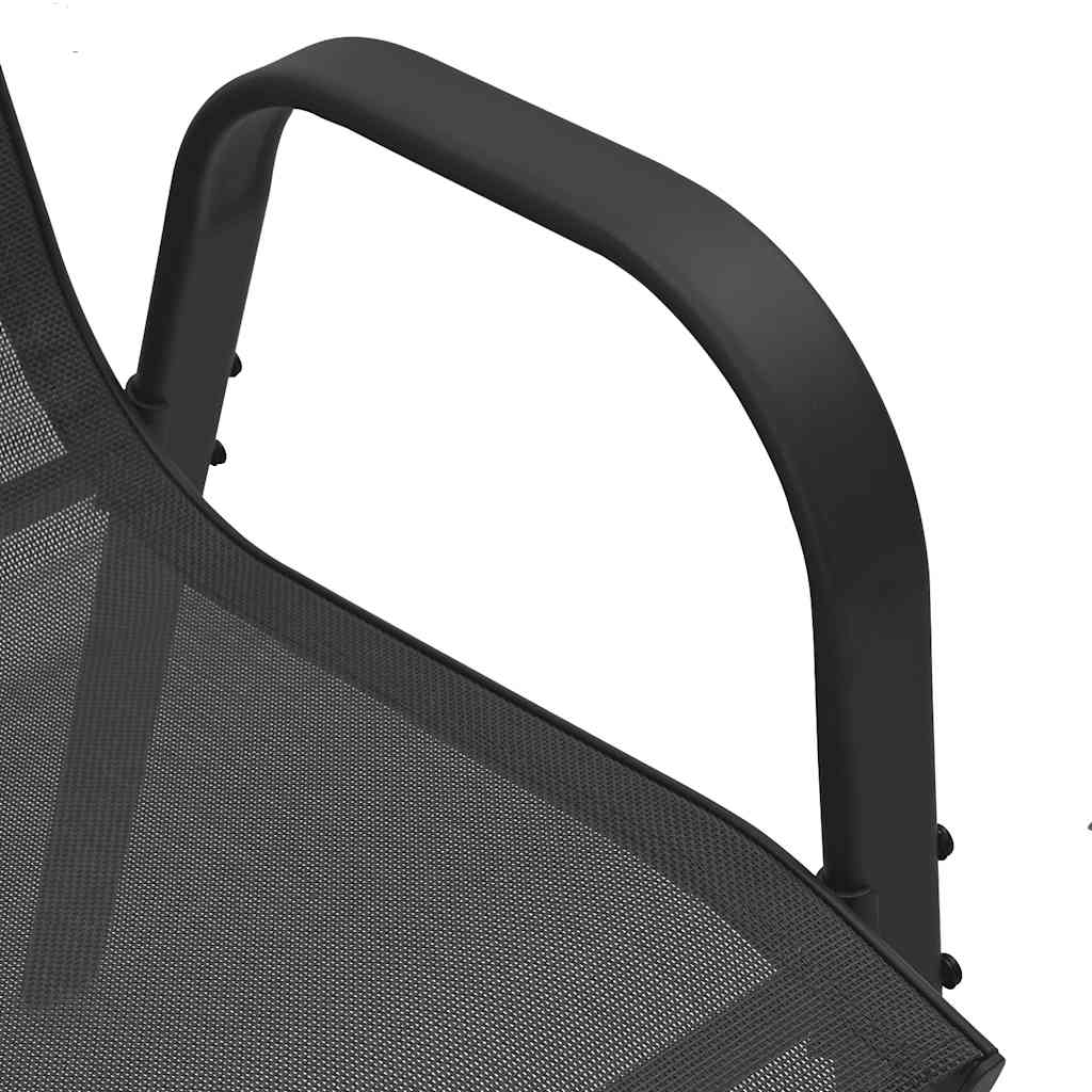 vidaXL Stapelbare Gartenstühle 2 Stk. Schwarz Textilene