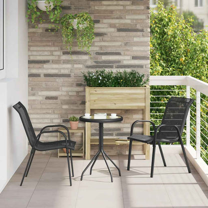 vidaXL Stapelbare Gartenstühle 2 Stk. Schwarz Textilene