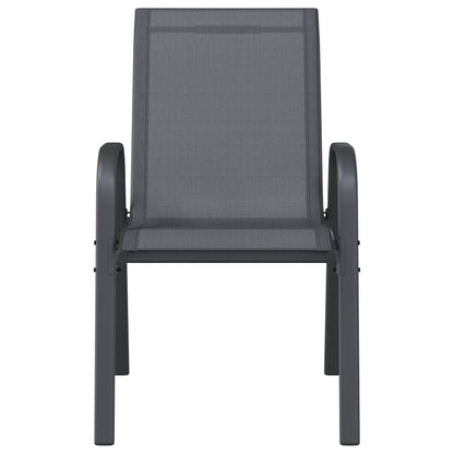 vidaXL Stapelbare Gartenstühle 2 Stk. Grau Textilene