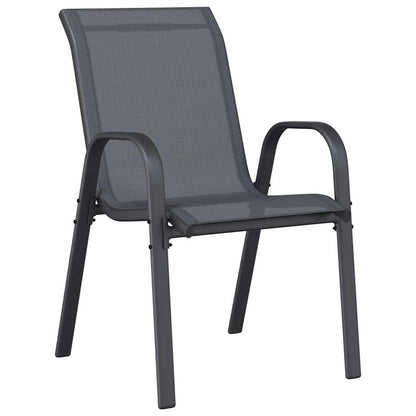 vidaXL Stapelbare Gartenstühle 2 Stk. Grau Textilene