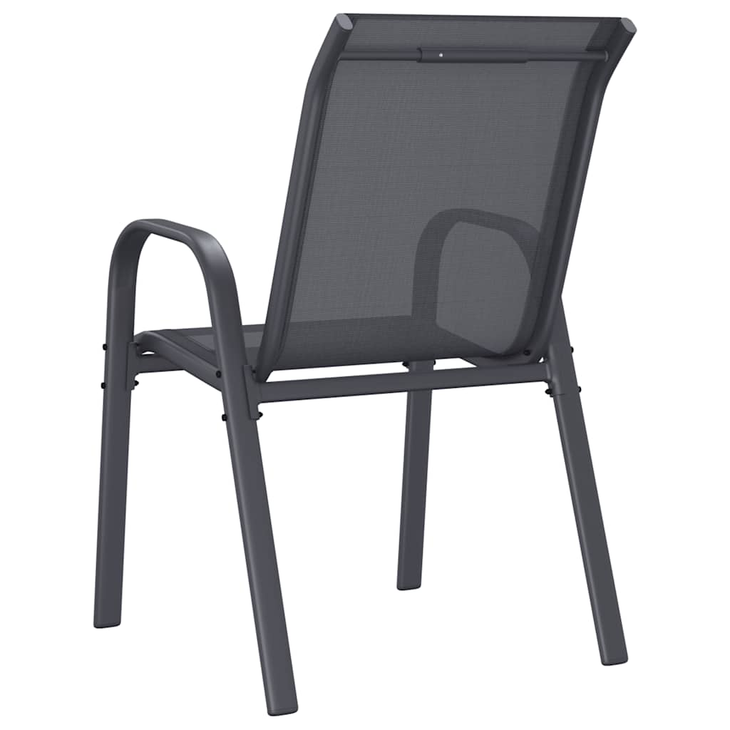 vidaXL Stapelbare Gartenstühle 2 Stk. Grau Textilene