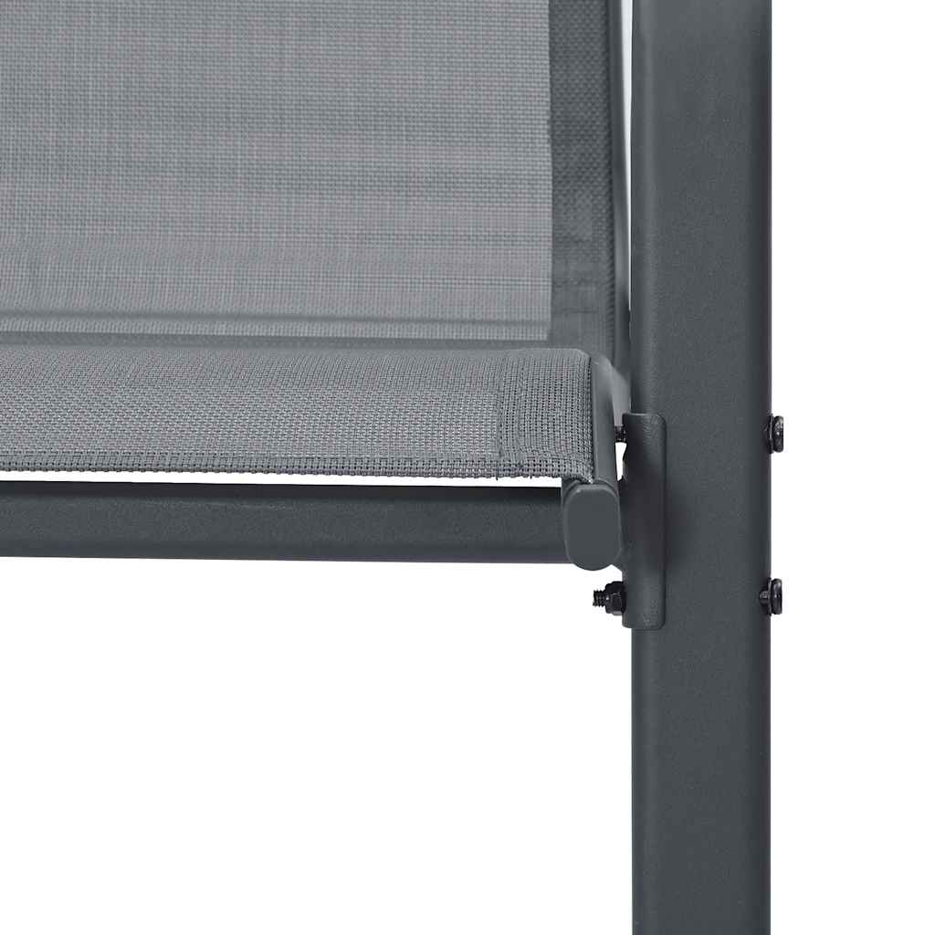 vidaXL Stapelbare Gartenstühle 2 Stk. Grau Textilene