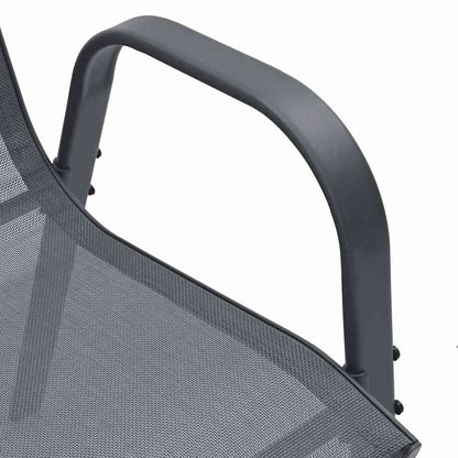 vidaXL Stapelbare Gartenstühle 2 Stk. Grau Textilene