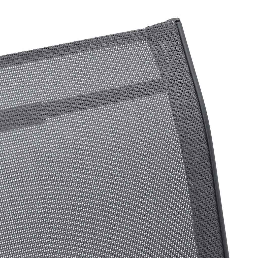 vidaXL Stapelbare Gartenstühle 2 Stk. Grau Textilene